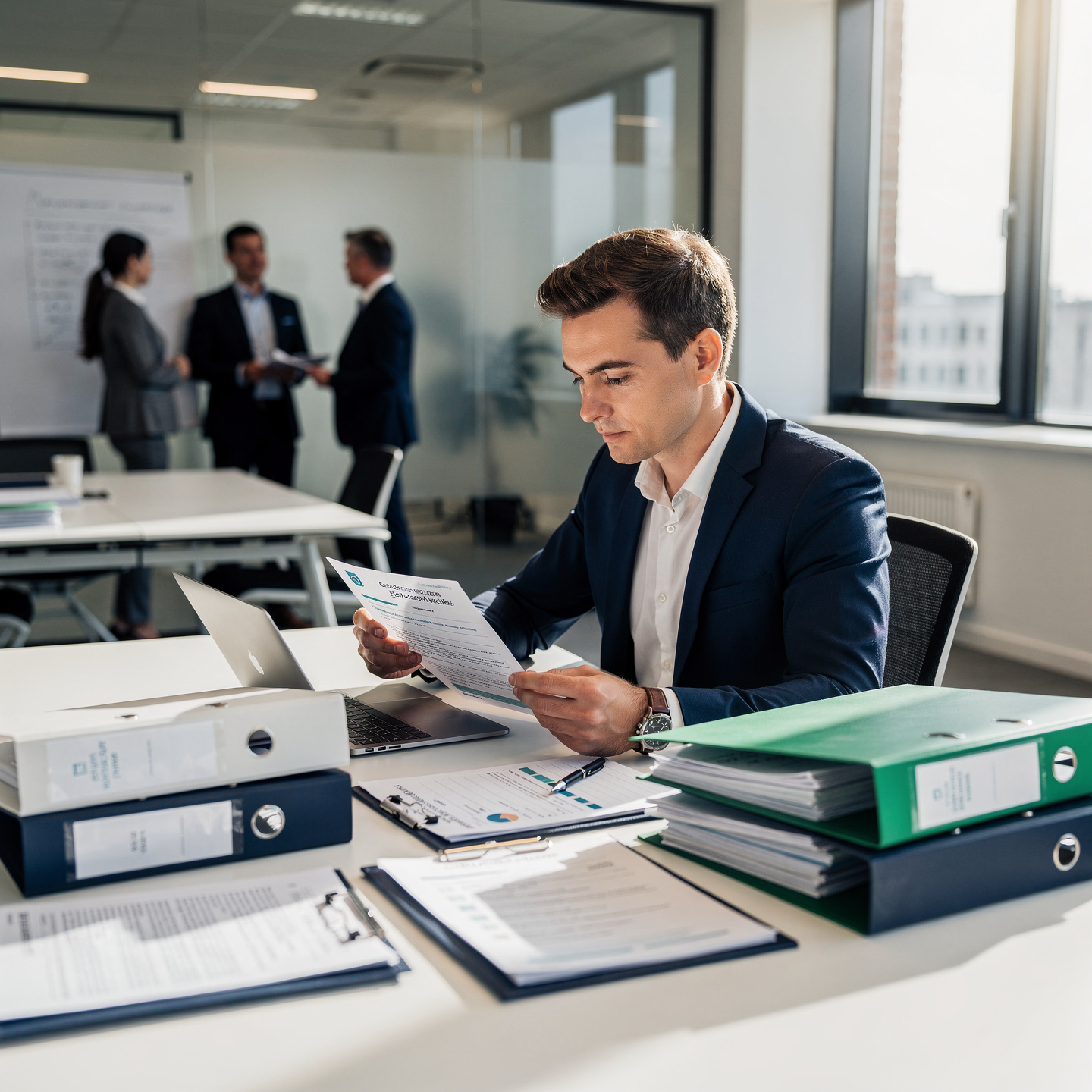 flux pro 2.0 european people in a corporate setting a professional consultant or auditor revi 0