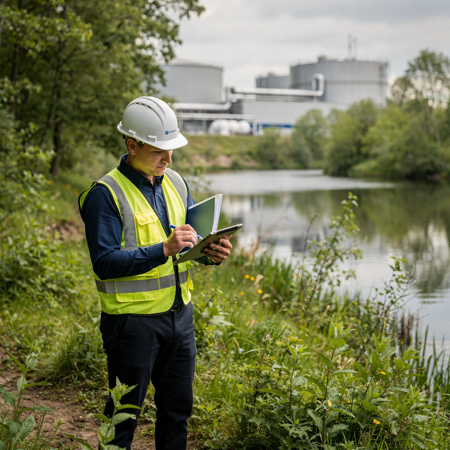 flux pro 2.0 european people in a premium corporate photograph for an environmental managemen 0