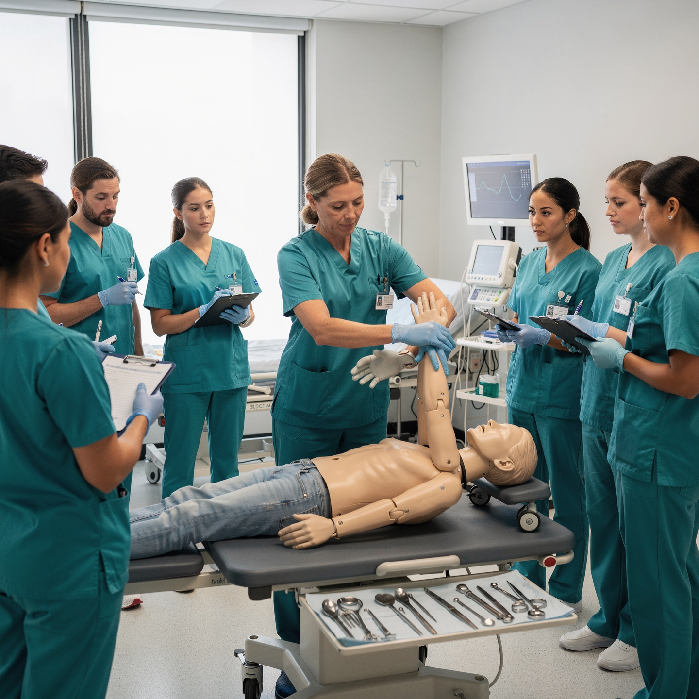 flux pro 2.0 hyper realistic occupational health training inside a modern healthcare simulati 0