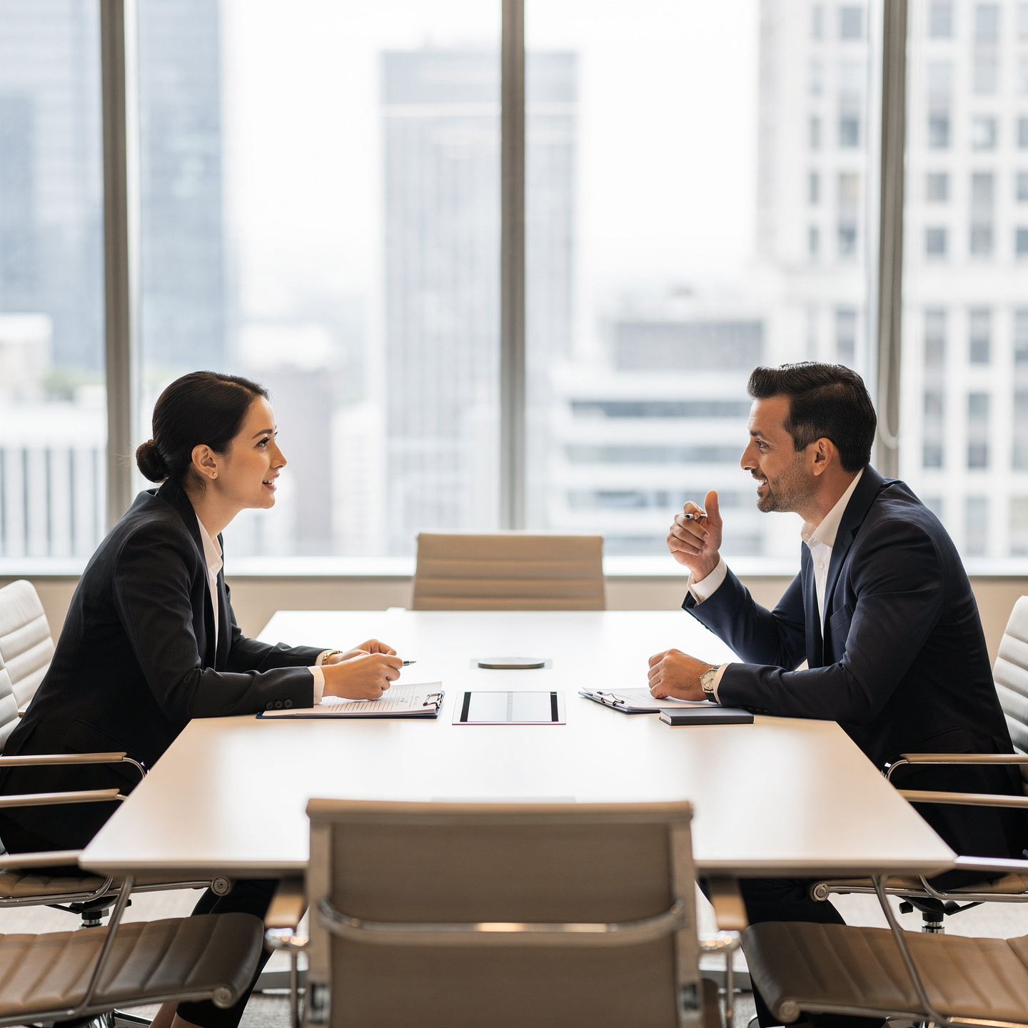flux pro 2.0 ultra realistic corporate office two business professionals having a productive 0